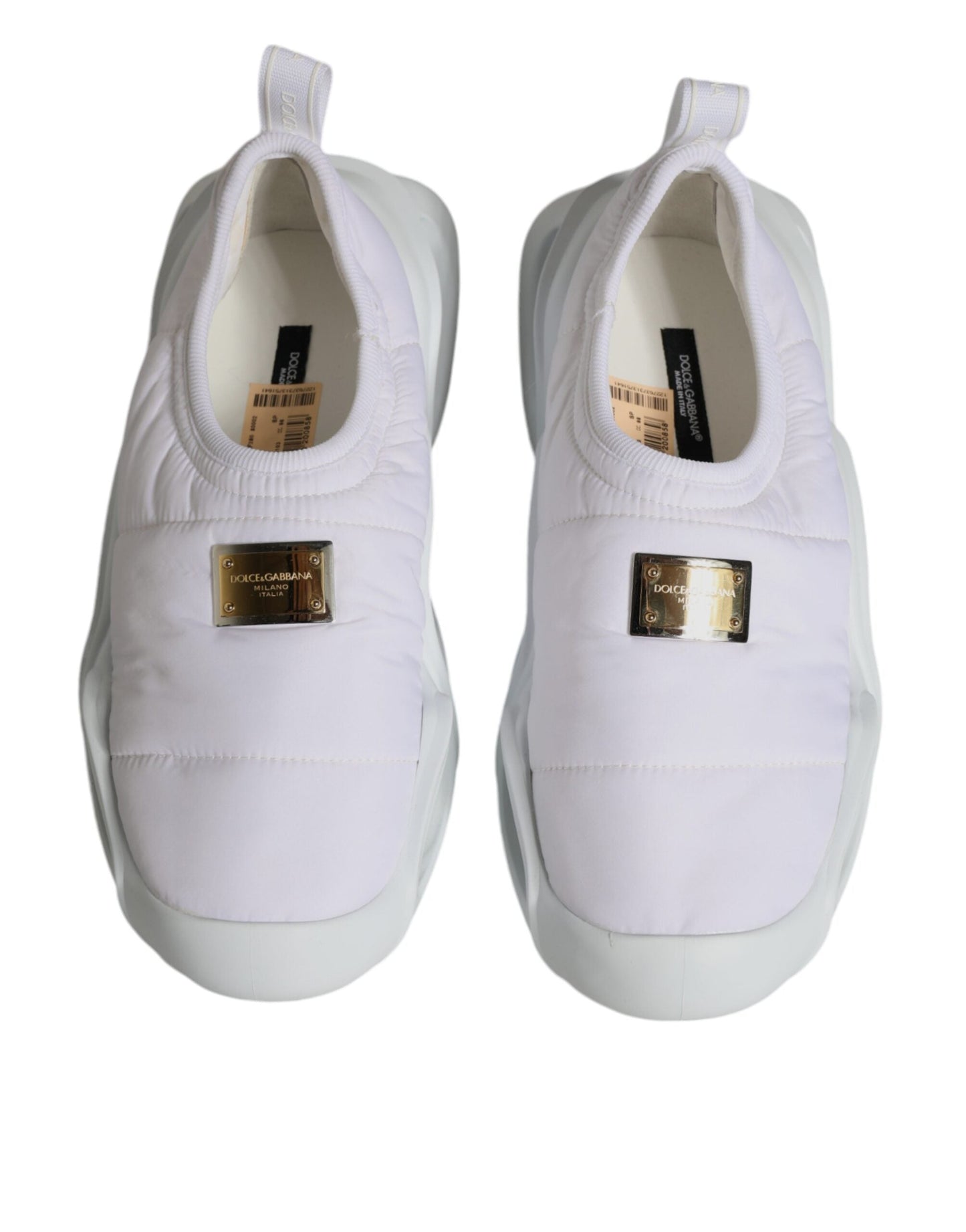 Dolce & Gabbana White Padded Fabric Low Top Sneakers Shoes - EU39/US9