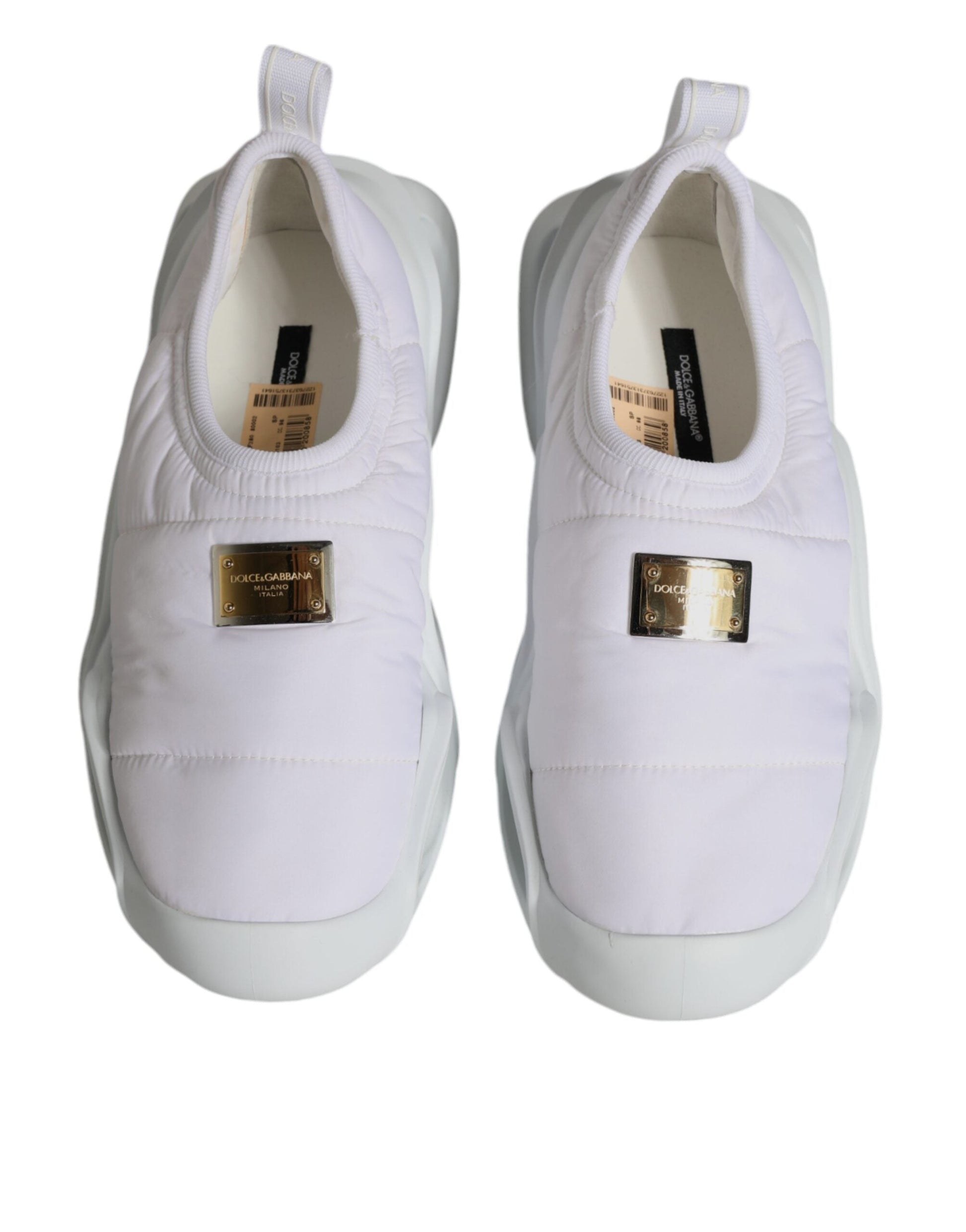 Dolce & Gabbana White Padded Fabric Low Top Sneakers Shoes - EU39/US9