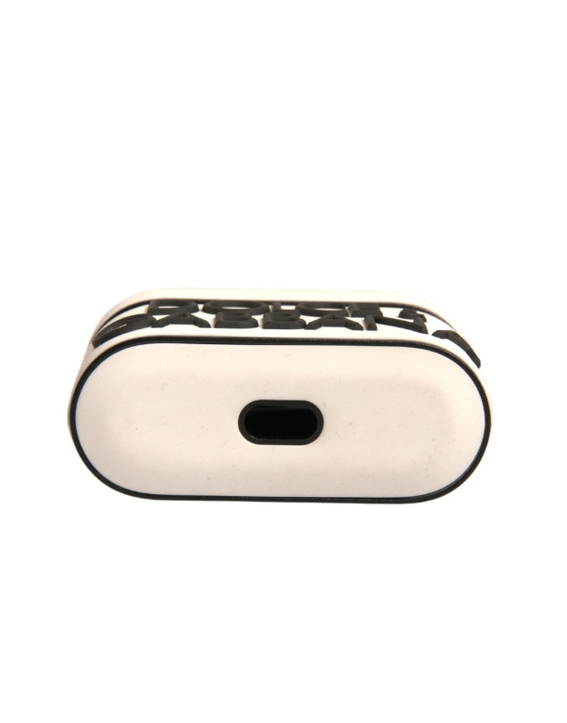 Dolce & Gabbana White PVC Embossed Logo Plaque Holder Airpods Case