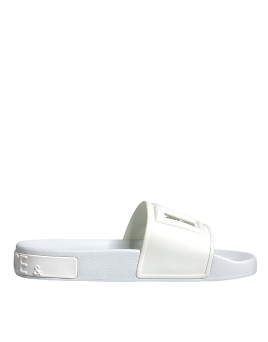 Dolce & Gabbana White Rubber Slides Sandals Beachwear Shoes - EU36/US6