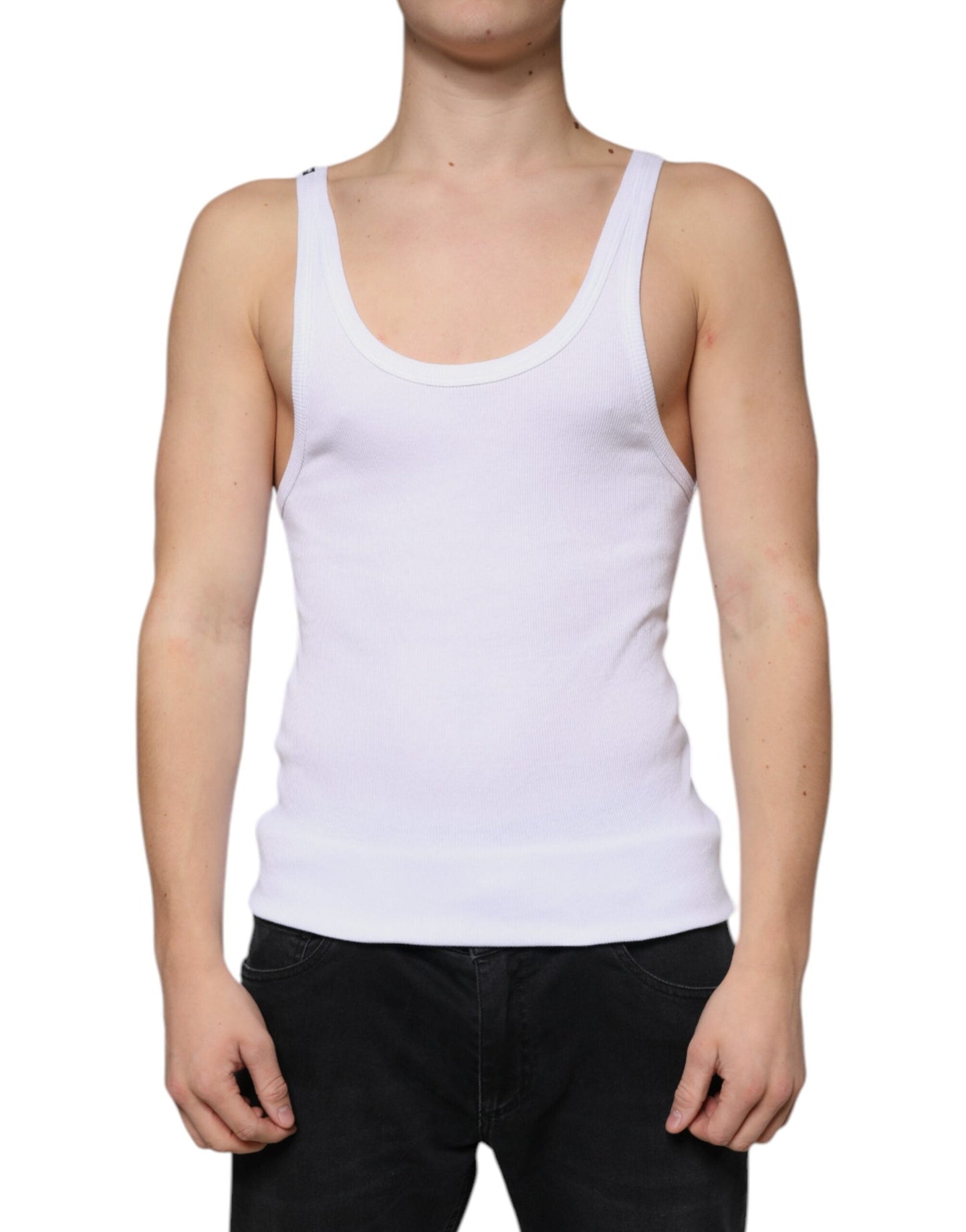 Dolce & Gabbana White Tank Sleeveless Round Neck T-shirt - IT5 | M