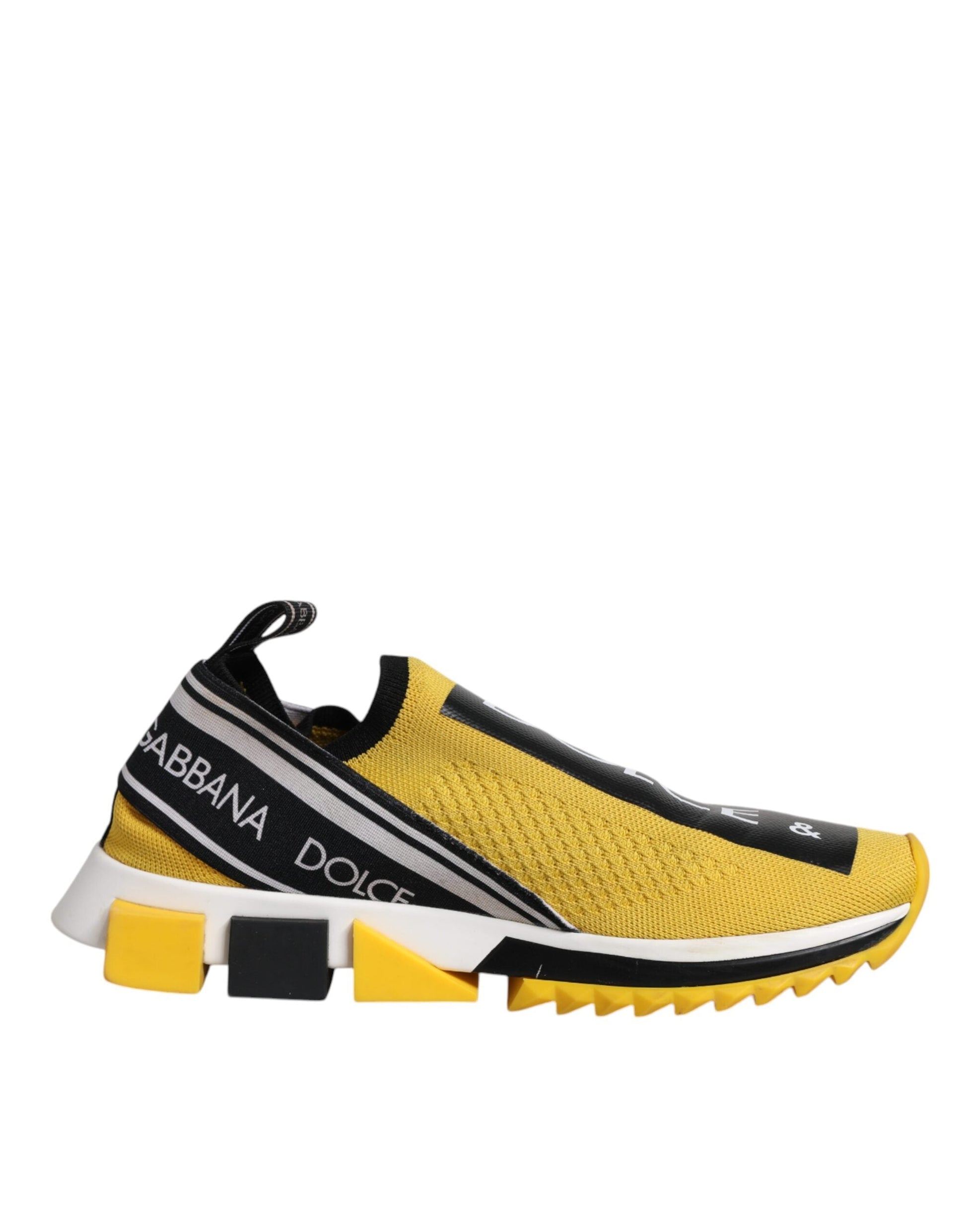 Dolce & Gabbana Yellow Black Slip On Sorrento Sneaker Shoes - EU40.5/US7.5