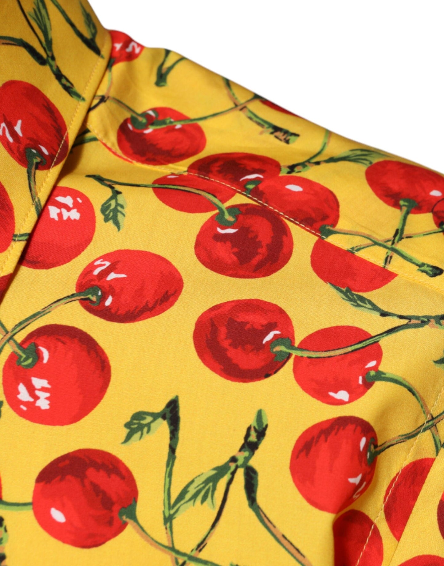 Dolce & Gabbana Yellow Cherry Cotton MARTINI Dress Shirt - IT40 | M