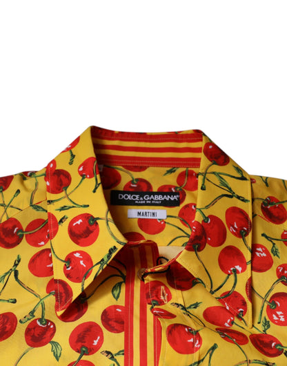 Dolce & Gabbana Yellow Cherry Cotton MARTINI Dress Shirt - IT40 | M