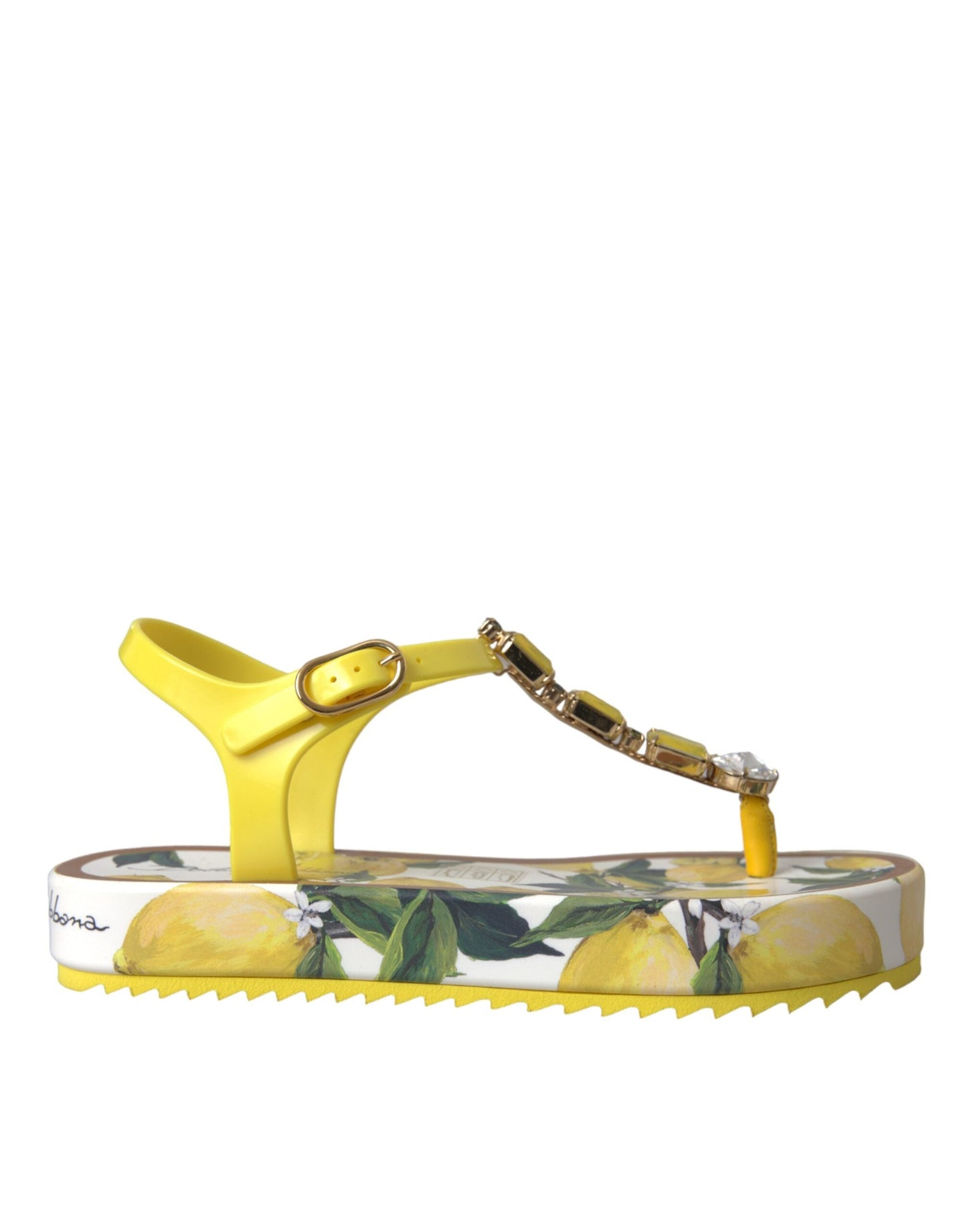 Dolce & Gabbana Yellow Lemon Beachwear Flats Sandals Shoes - EU35/US4.5