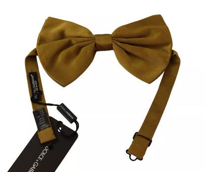 Dolce & Gabbana Yellow Mustard 100% Silk Butterfly Bow Tie