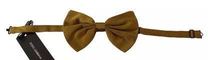 Dolce & Gabbana Yellow Mustard 100% Silk Butterfly Bow Tie