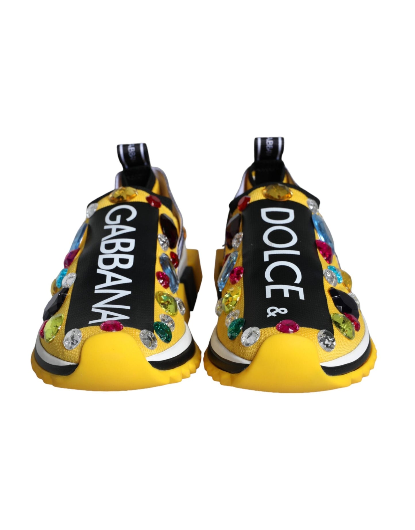 Dolce & Gabbana Yellow Sorrento Crystals Sneakers Womens Shoes - EU37/US6.5