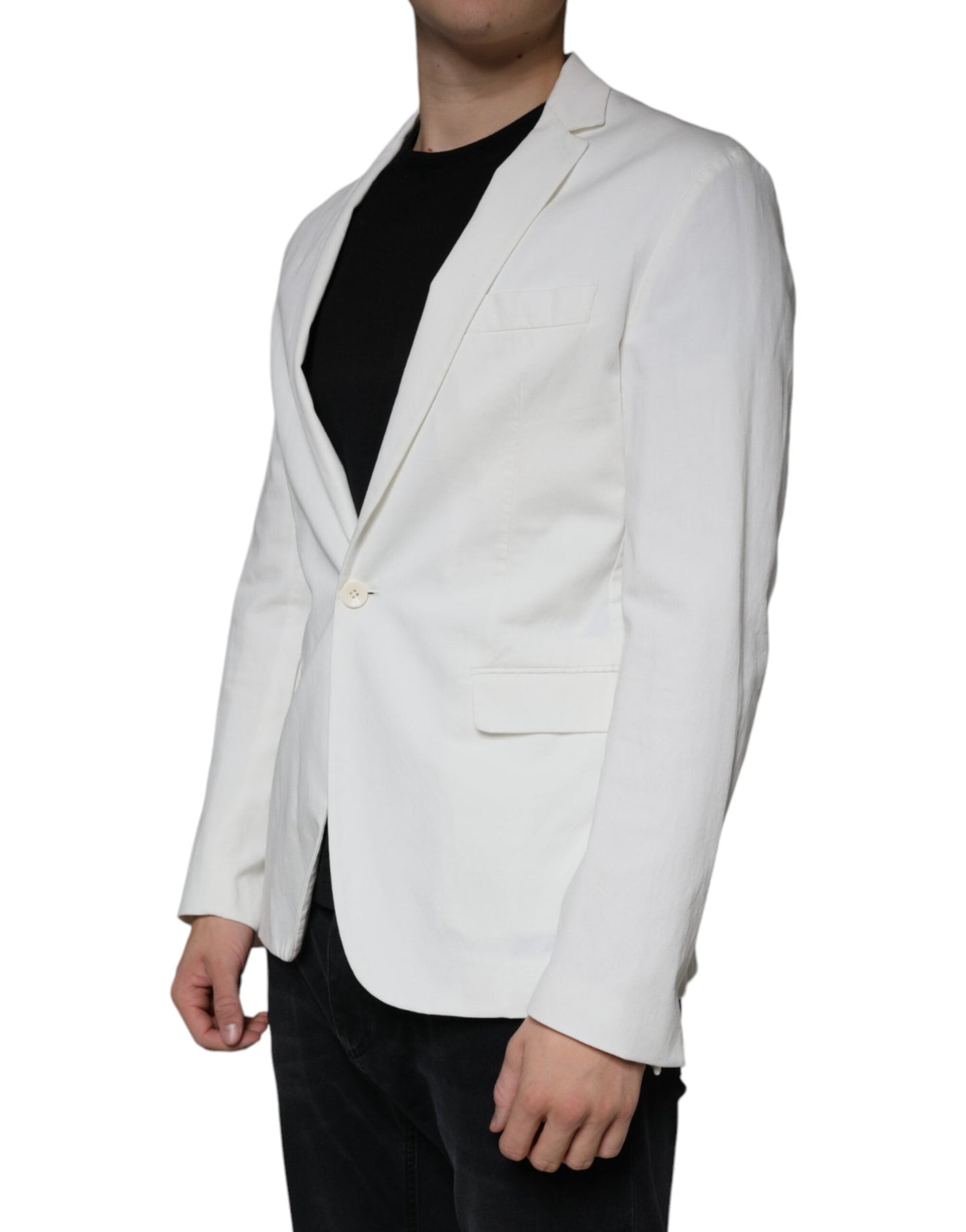 Dondup White Single Breasted One Button Dress Formal Blazer - IT50 | L