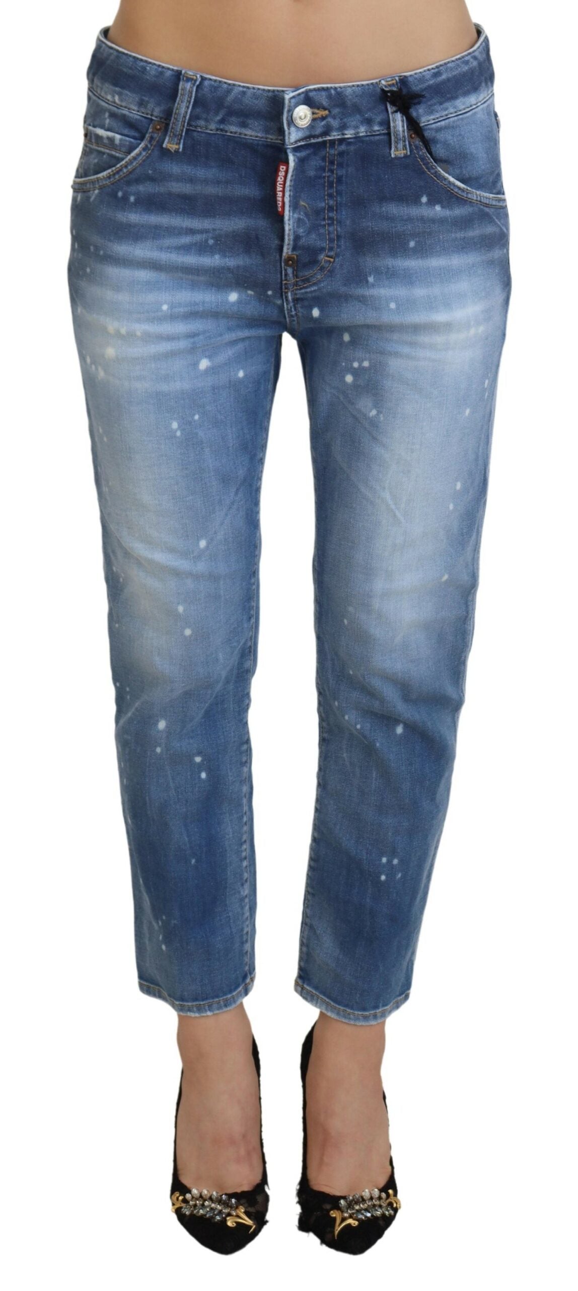 Dsquared² Chic Cropped Blue Denim - Elevate Your Casual Look - IT38 | XS