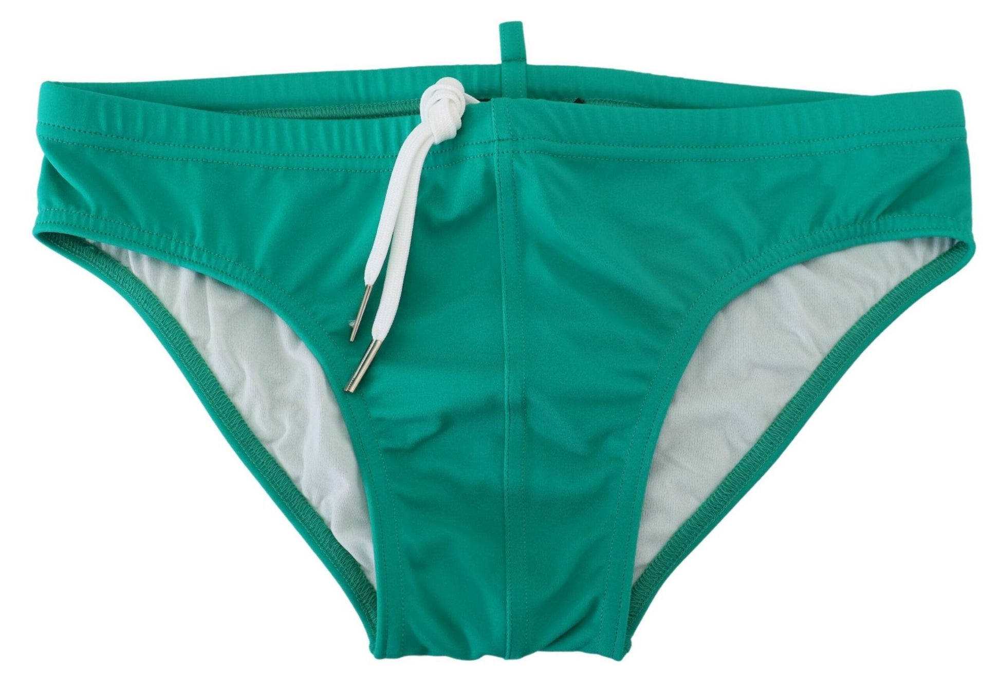 Dsquared² Chic Green Swim Briefs with White Logo - IT48 | M