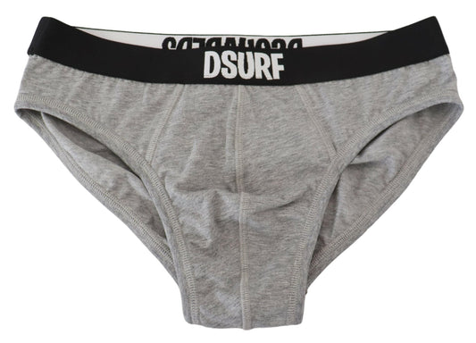 Dsquared² Elegant Gray Cotton Stretch Briefs - IT5 | M