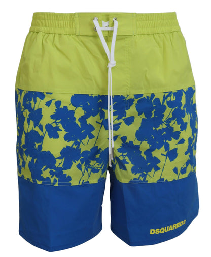 Dsquared² Exquisite Blue Green Swim Shorts Boxer - IT48 | M