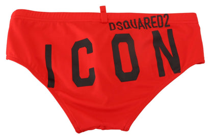 Dsquared² Red ICON Print Swim Briefs - IT48 | M