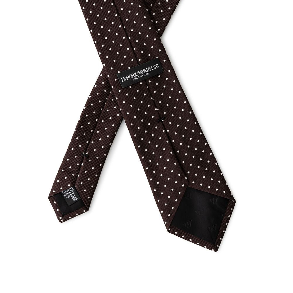 Emporio Armani Brown Silk Ties & Bowty - One Size