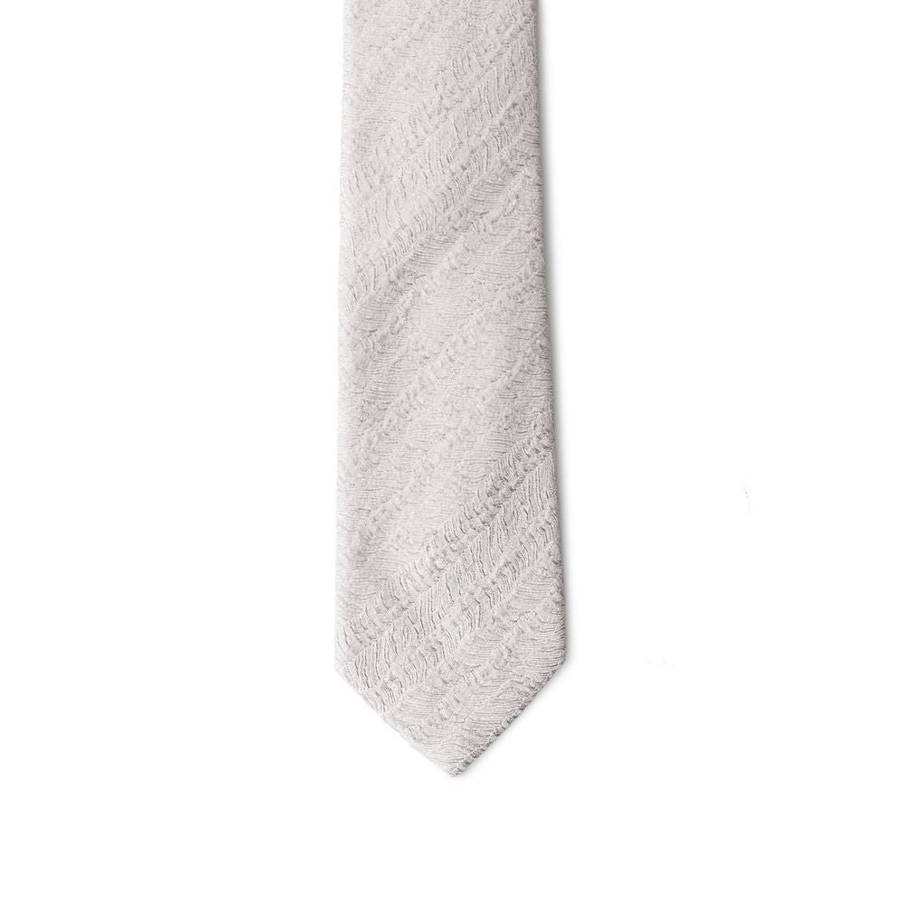 Emporio Armani Silver Silk Ties & Bowty - One Size