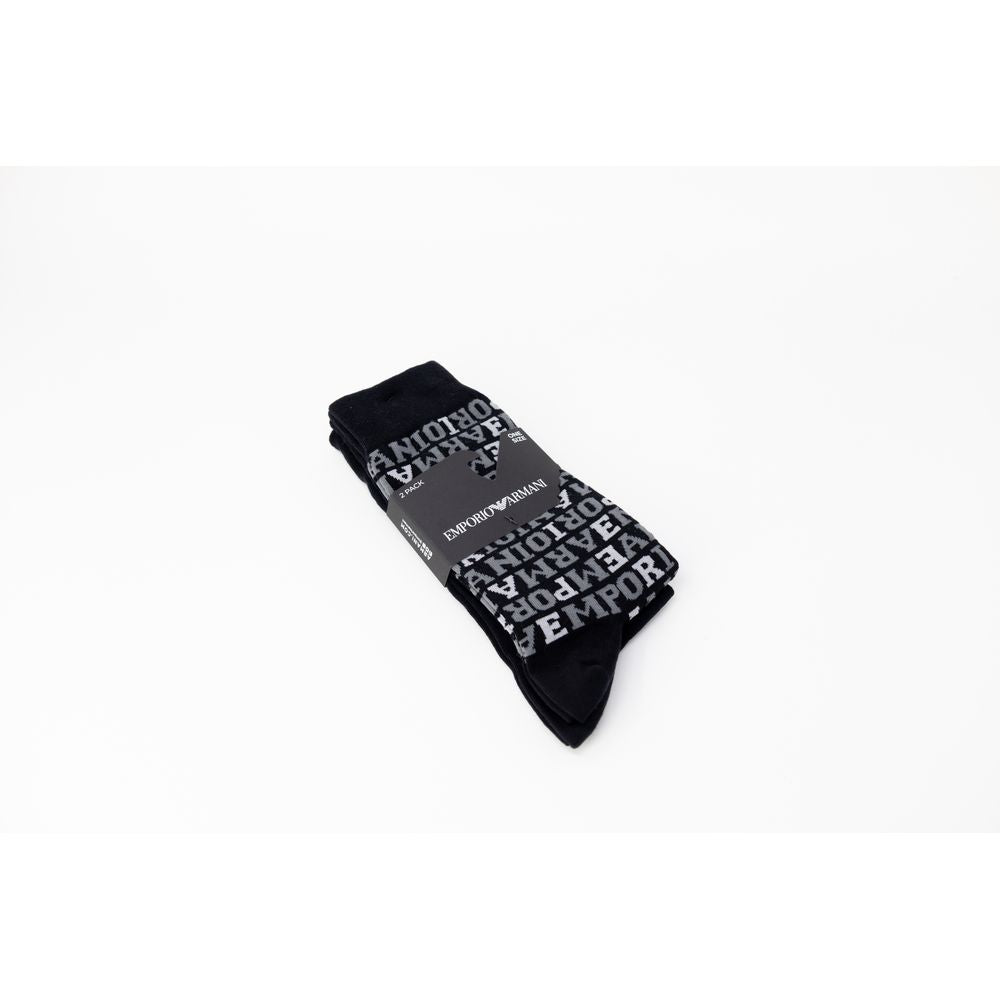 Emporio Armani Underwear Black Cotton Sock - One Size