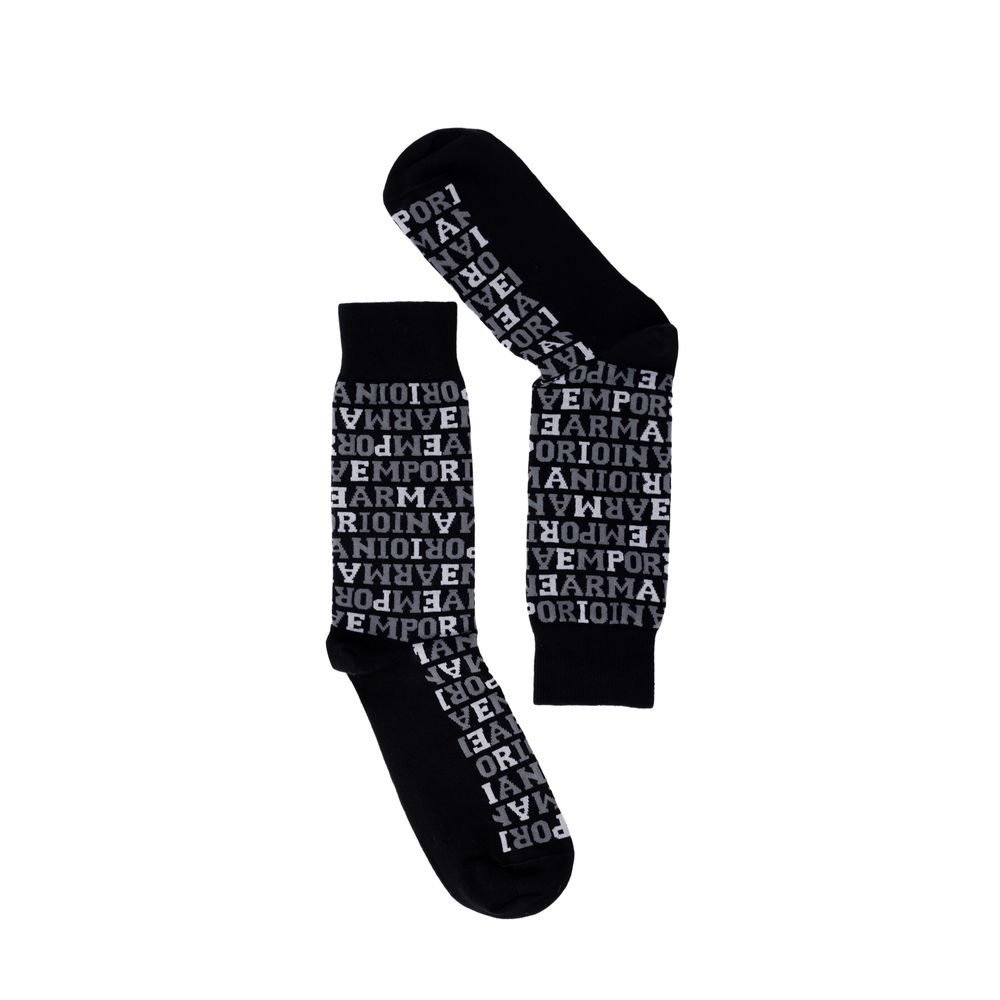 Emporio Armani Underwear Black Cotton Sock - One Size