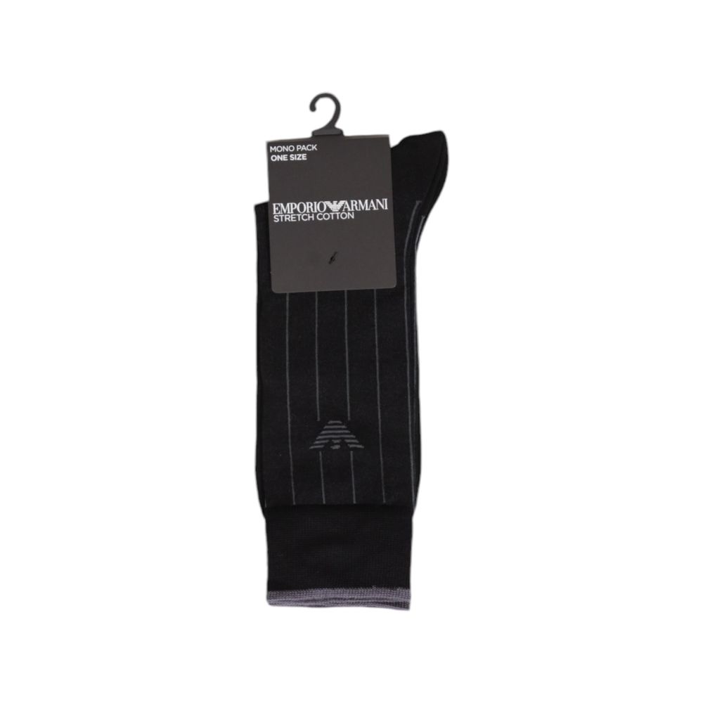 Emporio Armani Underwear Black Cotton Sock - One Size