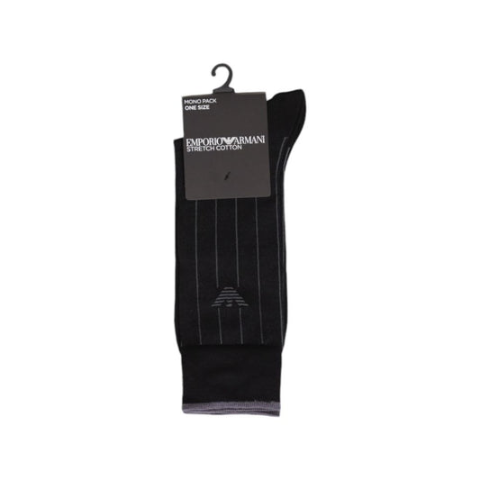 Emporio Armani Underwear Black Cotton Sock - One Size