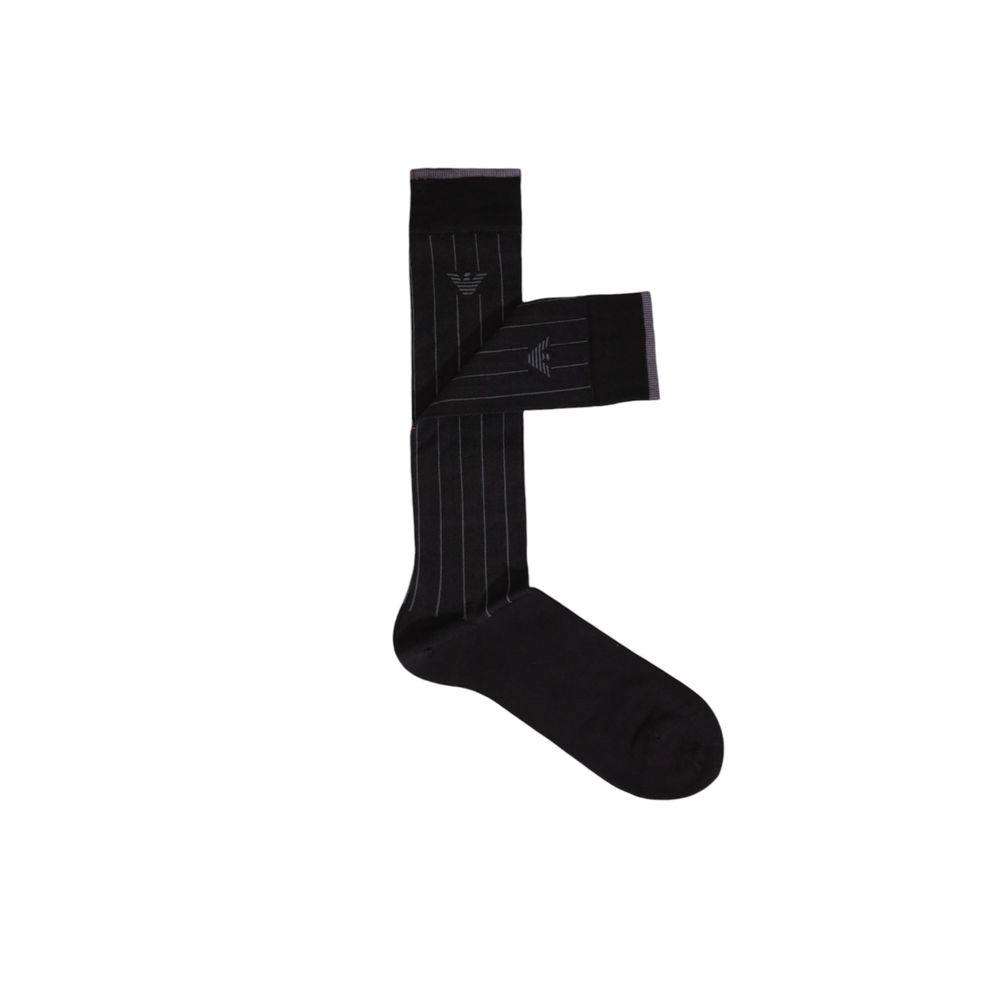 Emporio Armani Underwear Black Cotton Sock - One Size