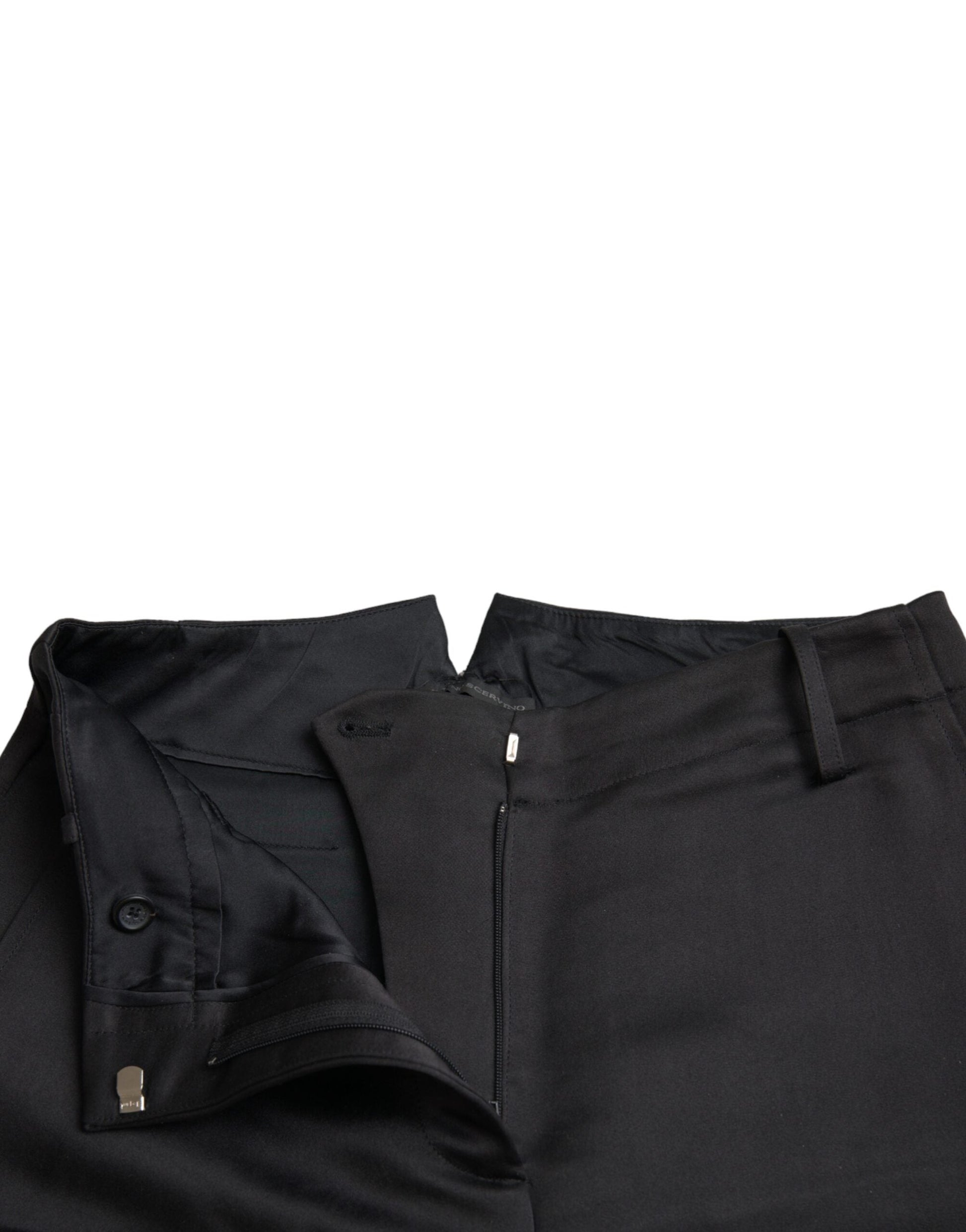 Ermanno Scervino Black High Waist Capri Cropped Pants - IT42|M