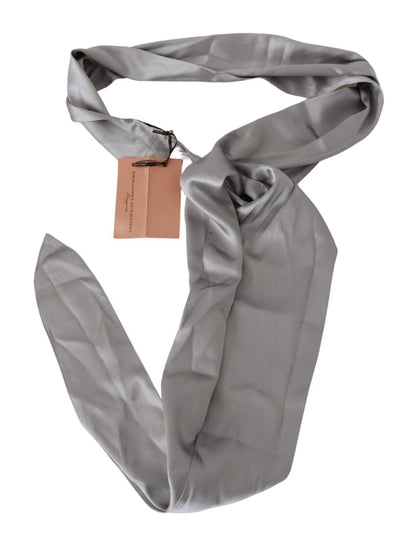 Ermanno Scervino Sleek Silver Silk Neck Scarf for