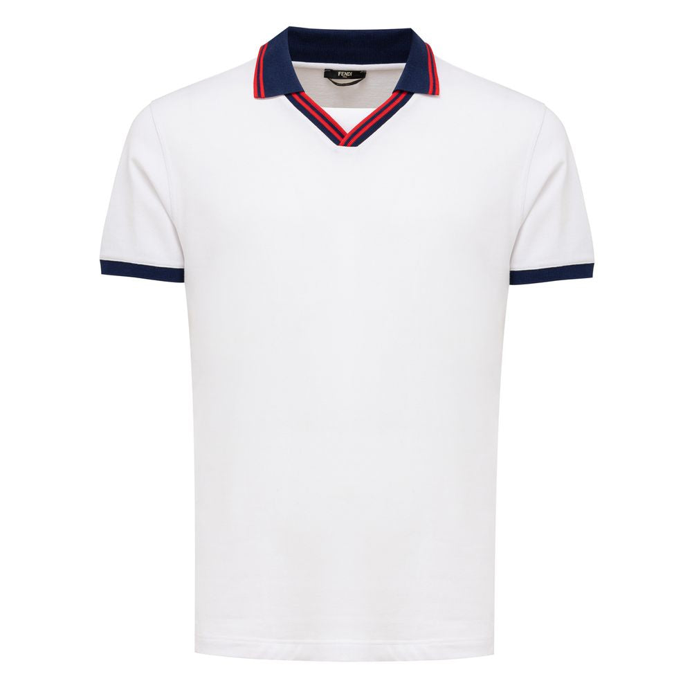 Fendi White Cotton Polo Shirt - IT48 | M