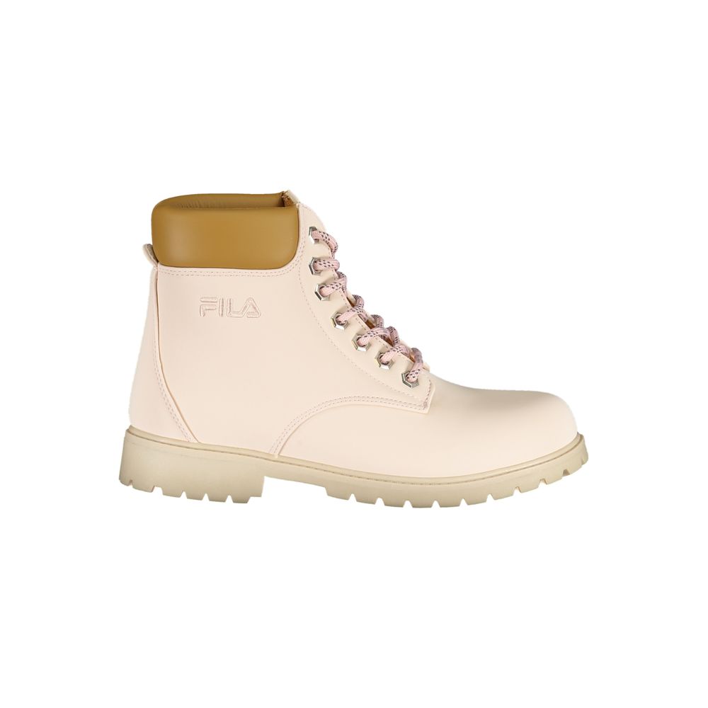 Fila Chic Pink Lace-Up Boots with Embroidery Details - EU37/US7