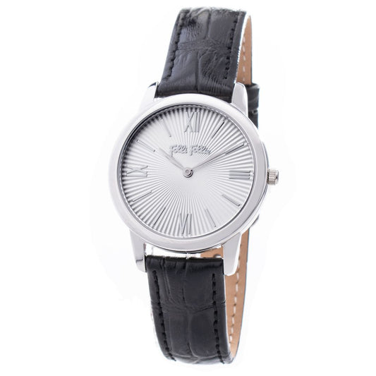 Folli Follie Black Leather Watch