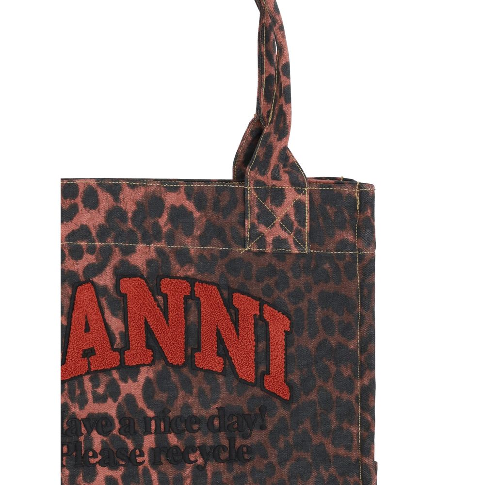 Ganni Tote Bag with animal print