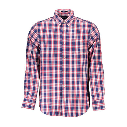 Gant Casual Blue Cotton Shirt with Button-Down Collar - S