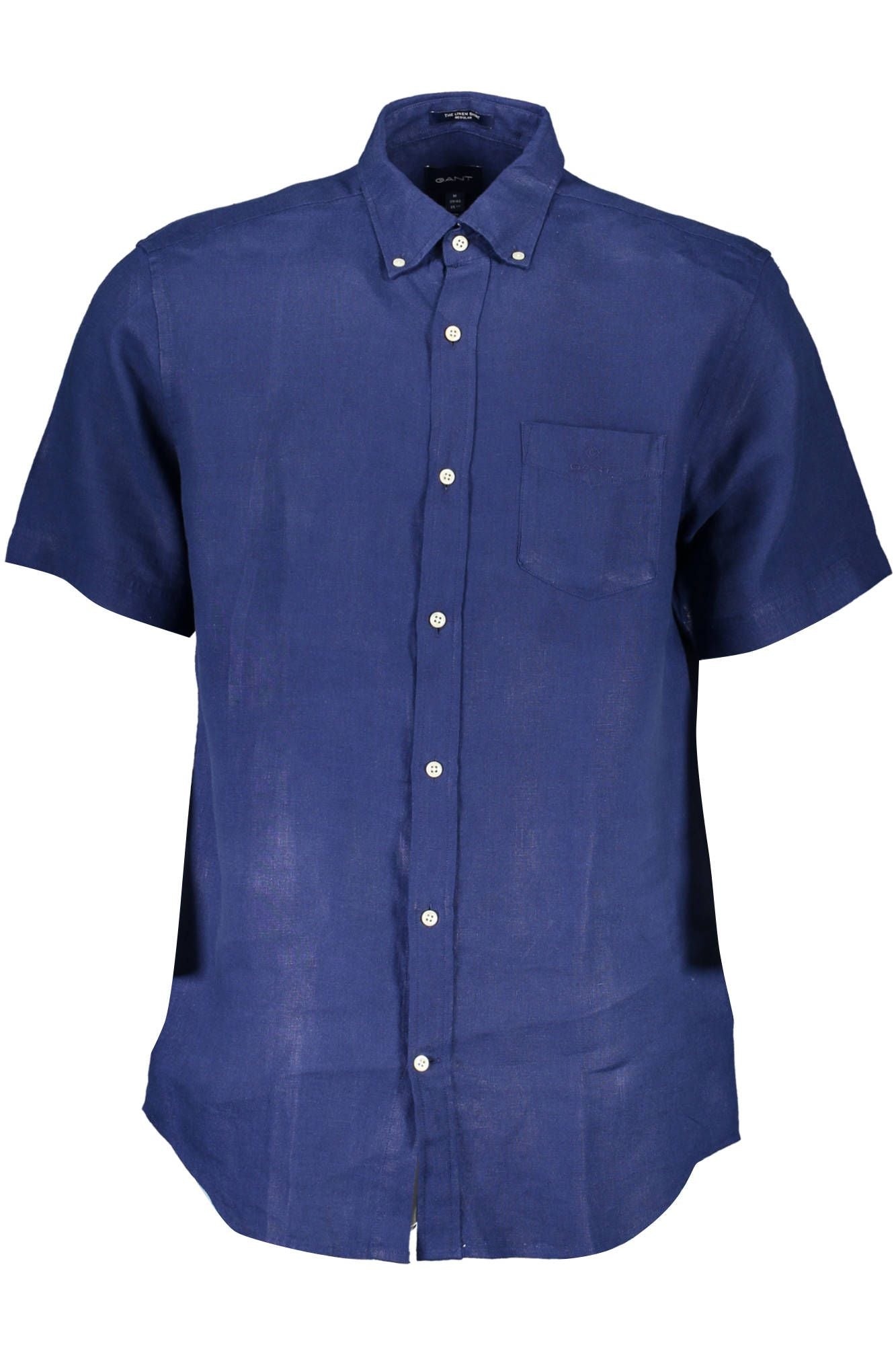 Gant Elegant Blue Linen Button-Down Shirt - M