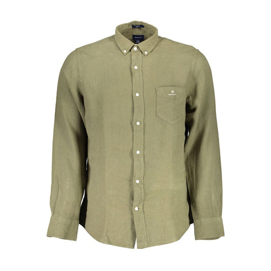 Gant Green Linen Men Shirt - S