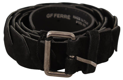 GF Ferre Elegant Black Waist Belt with Metal Buckle - 100 cm / 40 Inches