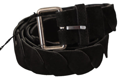 GF Ferre Elegant Black Waist Belt with Metal Buckle - 100 cm / 40 Inches