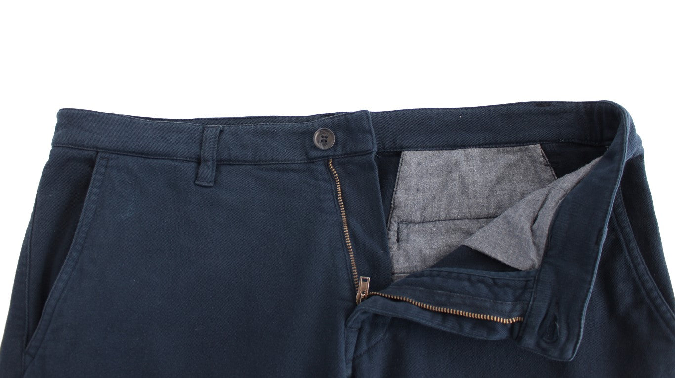 GF Ferre Elegant Blue Cotton Stretch Chinos - IT48 | M