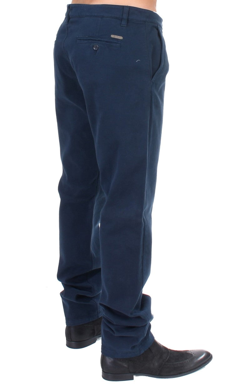 GF Ferre Elegant Blue Cotton Stretch Chinos - IT48 | M