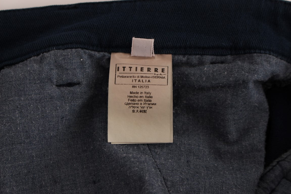 GF Ferre Elegant Blue Cotton Stretch Chinos - IT48 | M