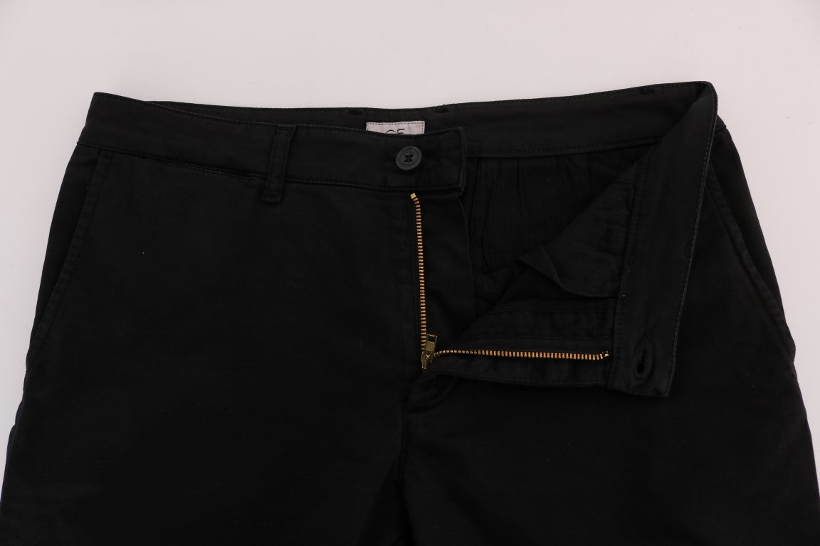 GF Ferre Elegant Slim Fit Black Cotton Trousers - IT54 | XXL