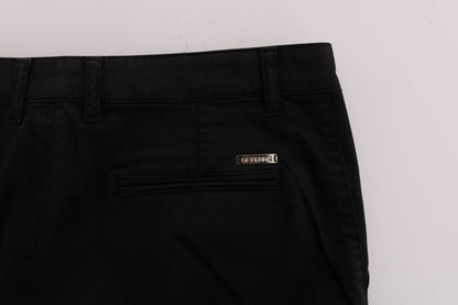 GF Ferre Elegant Slim Fit Black Cotton Trousers - IT54 | XXL