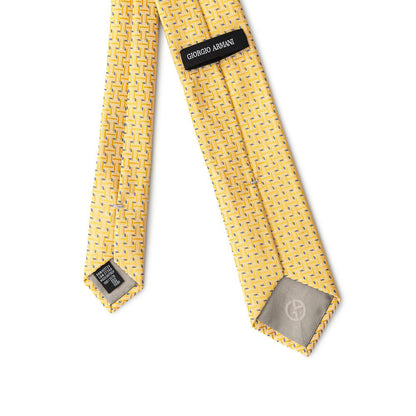 Giorgio Armani Yellow Silk Ties & Bowty - One Size