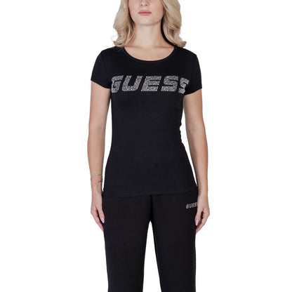 Guess Active Black Cotton Tops & T-Shirt