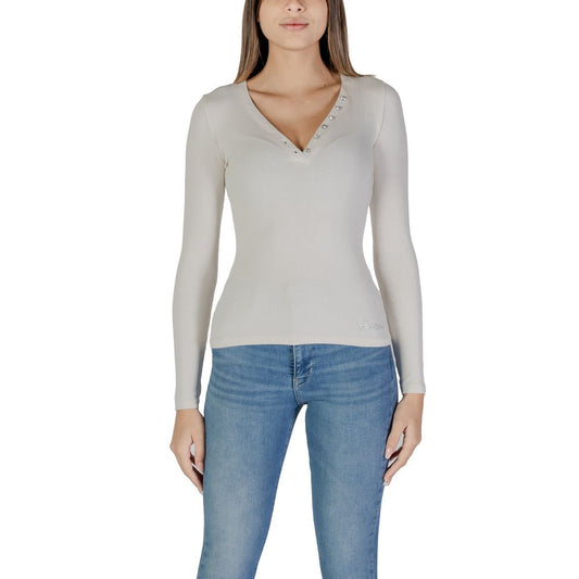 Guess Cream Viscose Tops & T-Shirt - XXL