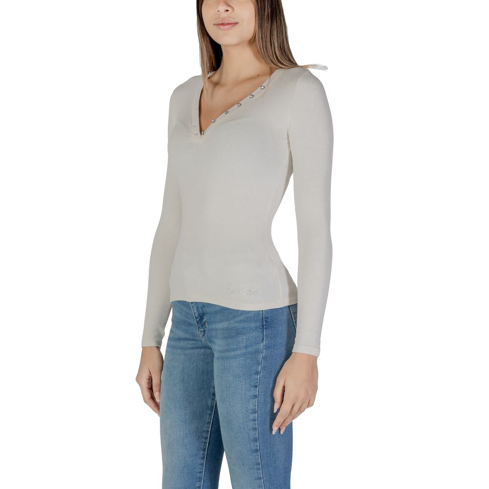 Guess Cream Viscose Tops & T-Shirt - XXL