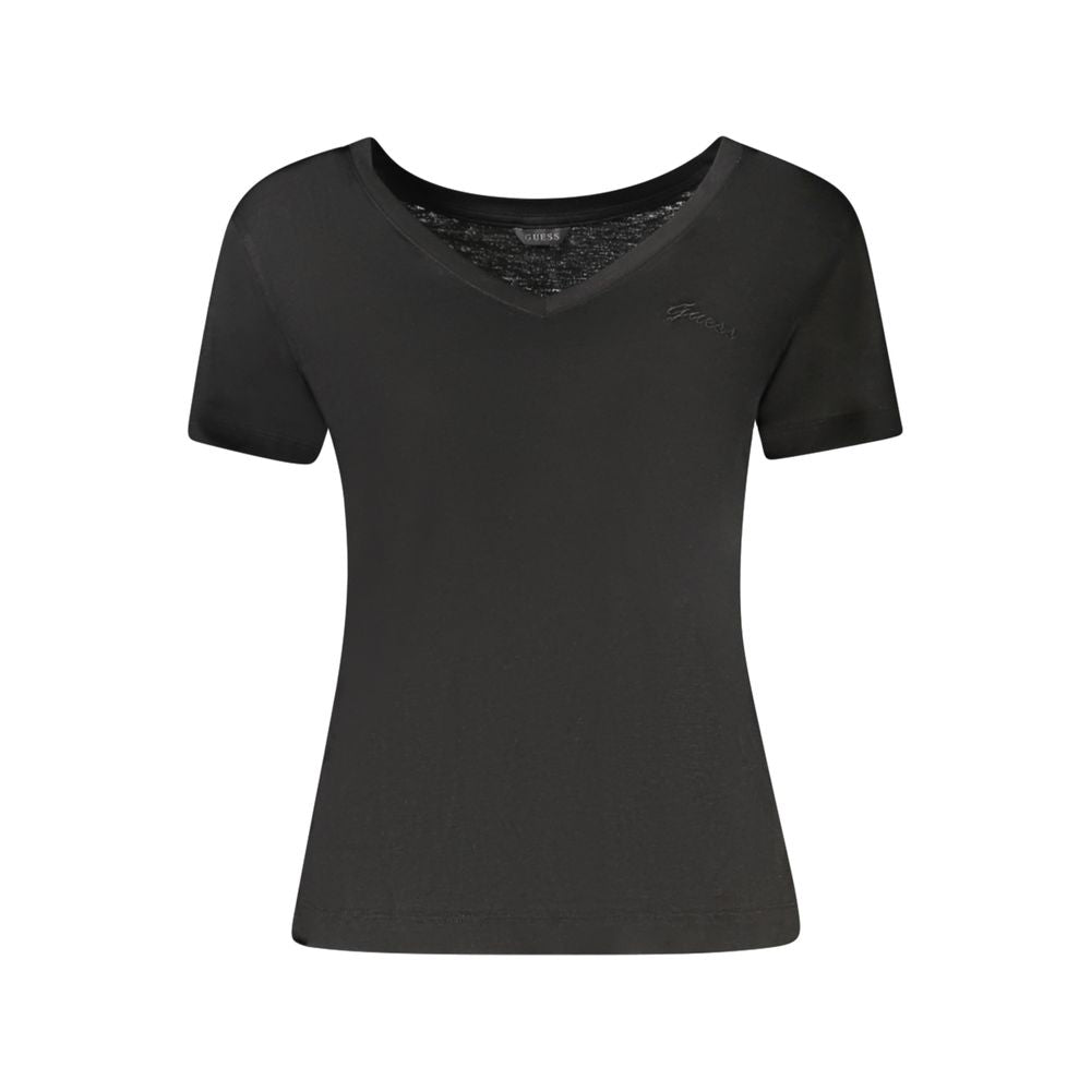 Guess Jeans Black Lycra Women T-Shirt