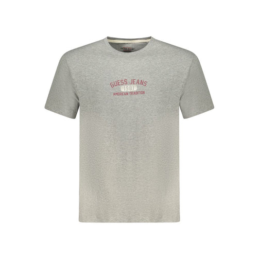 Guess Jeans Gray Cotton Men T-Shirt - M