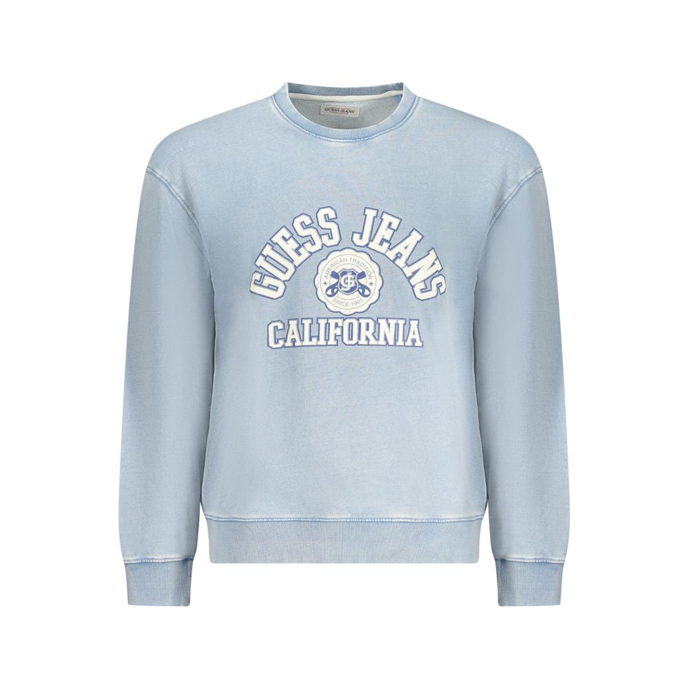 Guess Jeans Light Blue Cotton Men Sweater