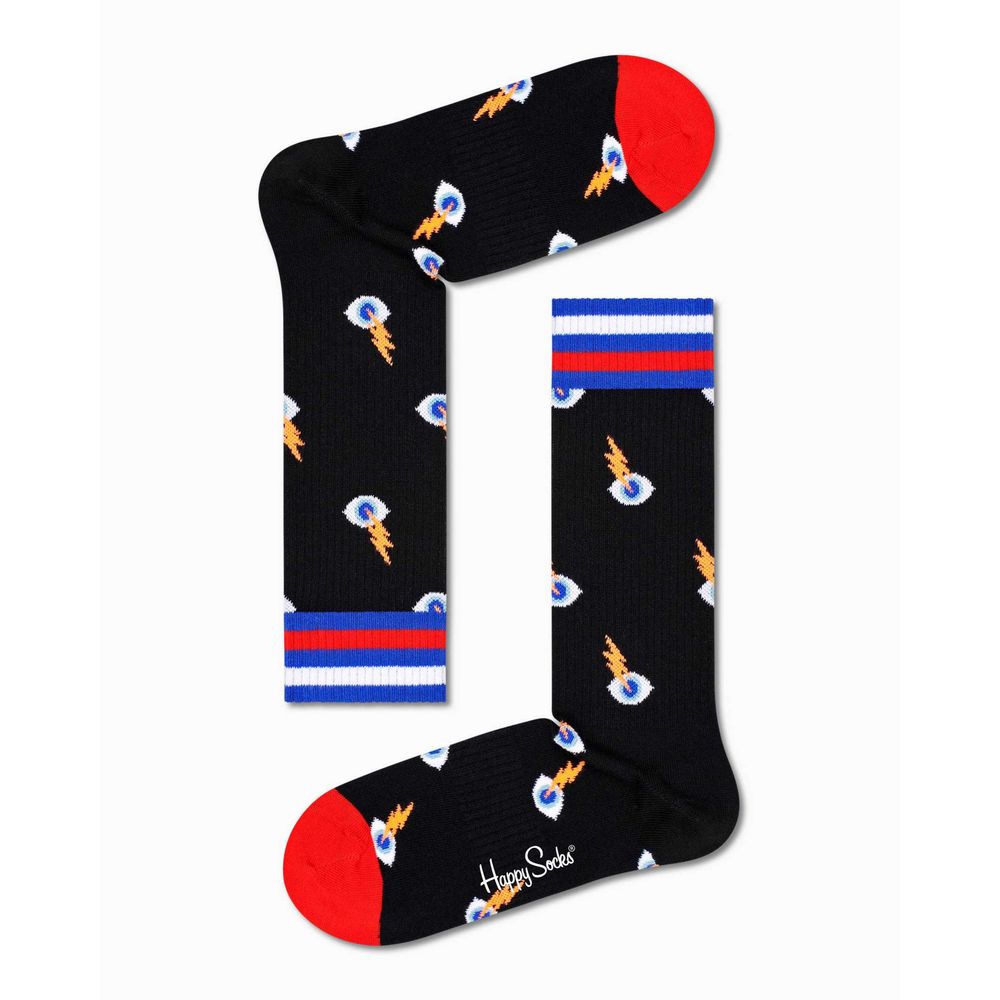 Happy Socks Black Cotton Sock - 36-40