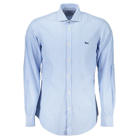 Harmont & Blaine Elegant Light Blue Striped Cotton Shirt - XXL